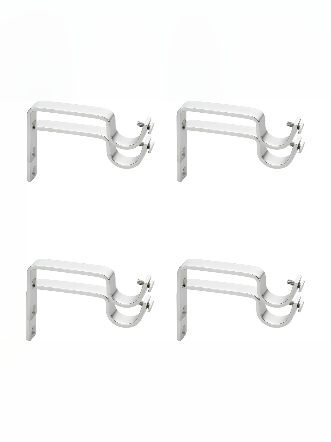 GLOXY Grey 8 Pieces Stainless Steel Curtain Holders