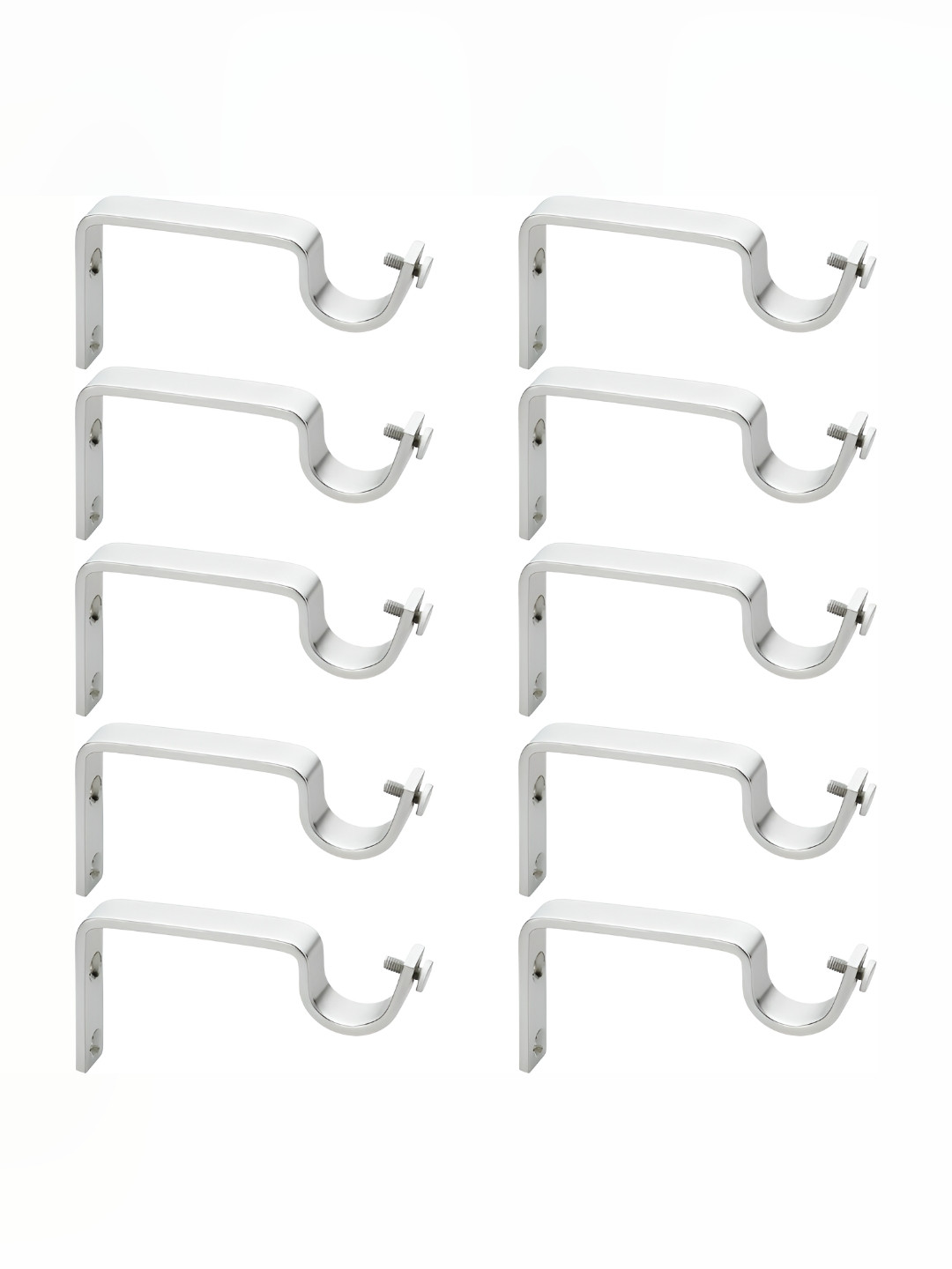 GLOXY Grey 10 Pieces Metal Curtain Rods and Brackets