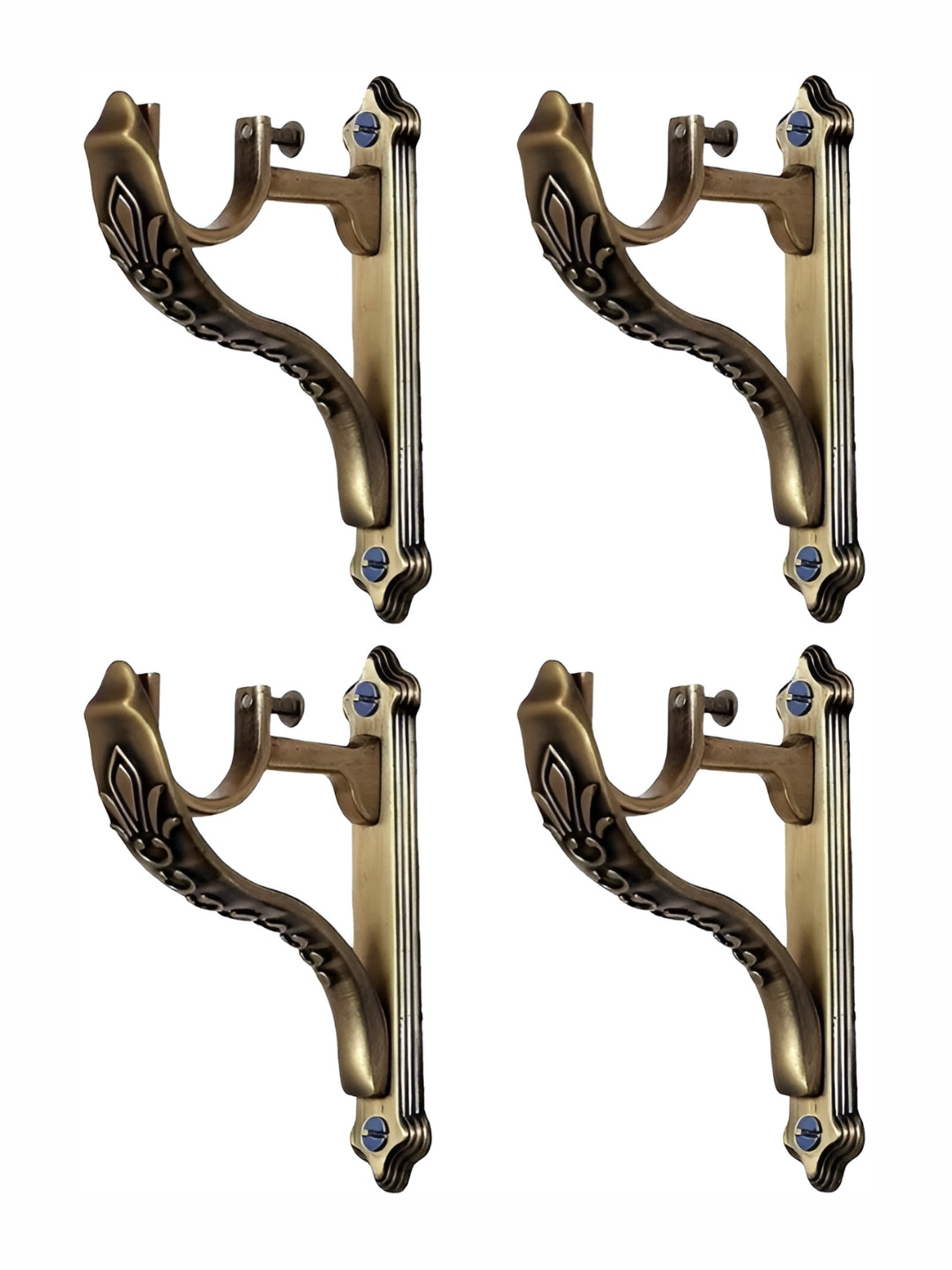 GLOXY Beige 6 Pieces Snake Shape Antique Finish Curtain Holder