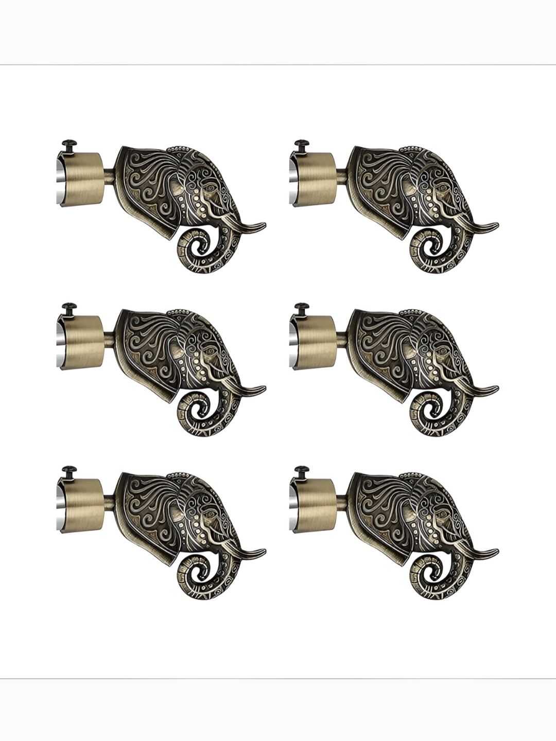 GLOXY Beige 6 Pieces Metal Curtain Brackets