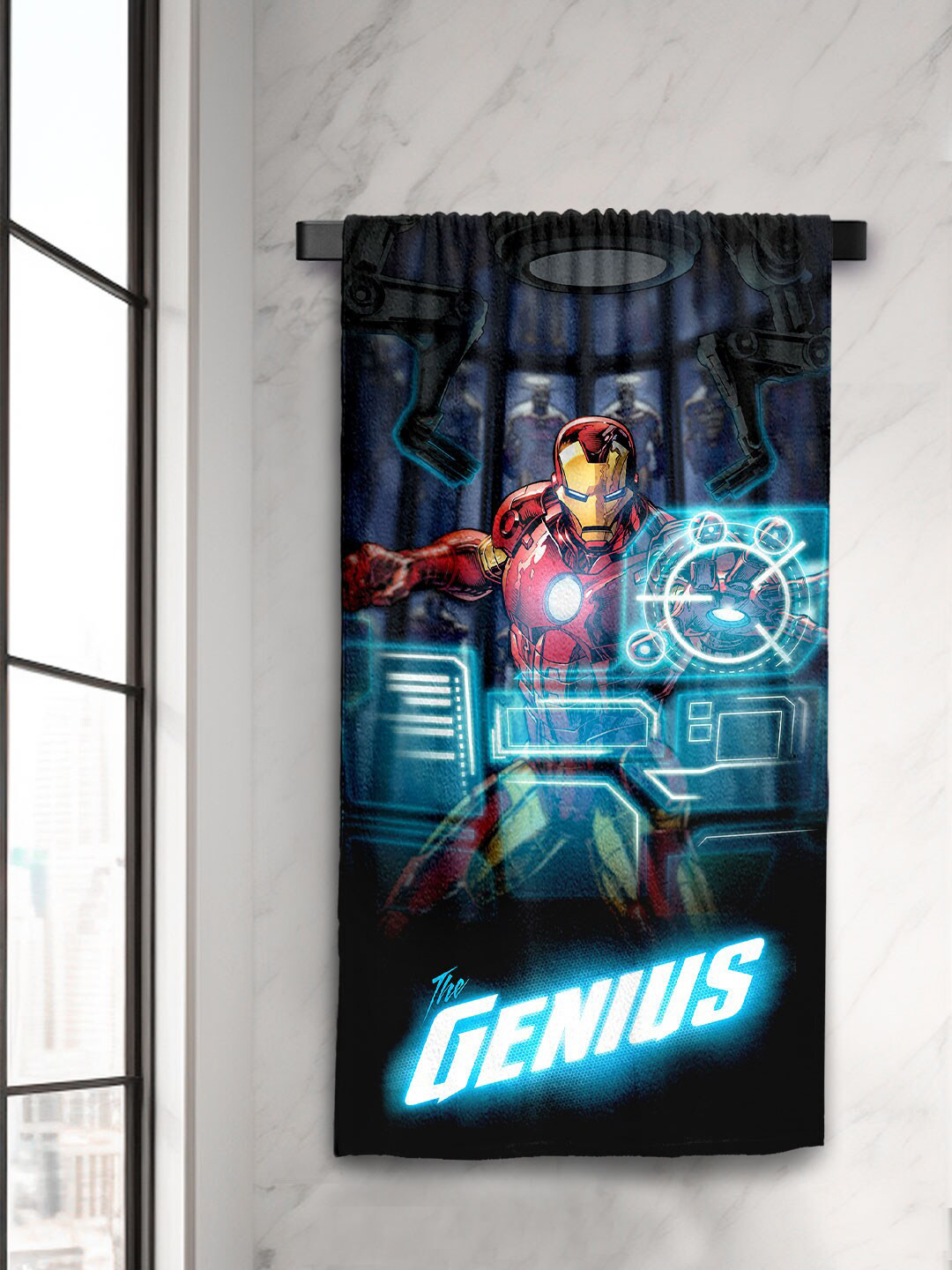 YK Ironman Printed 400 GSM Bath Towel
