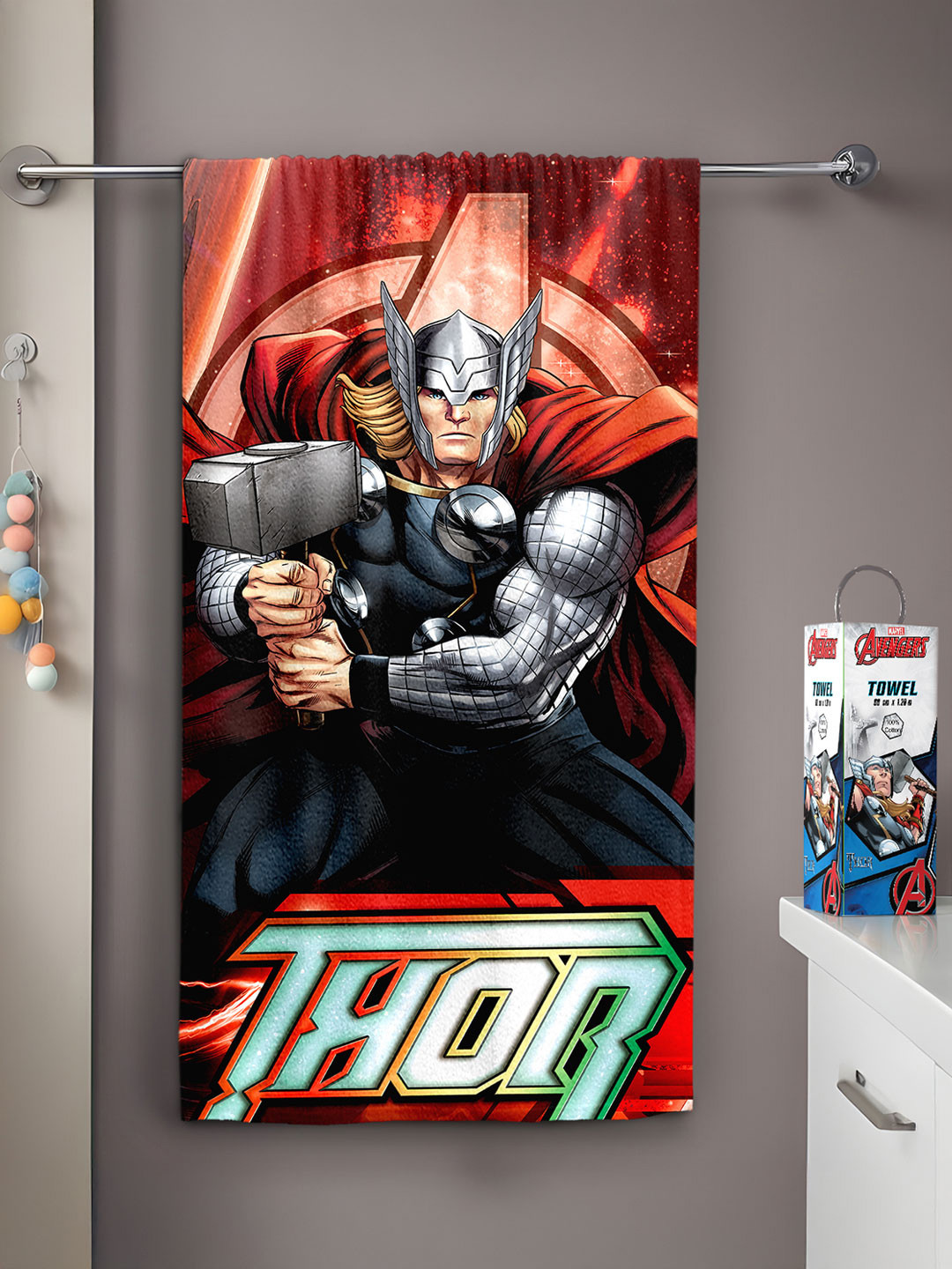 YK Blue Thor Printed Pure Cotton 400 GSM Bath Towels