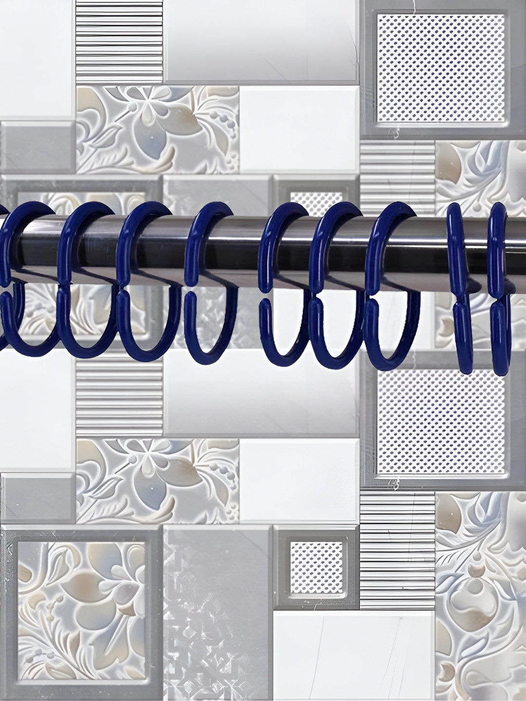 Kookee 12-Pcs Blue C-Shape Curtain Hook Rings