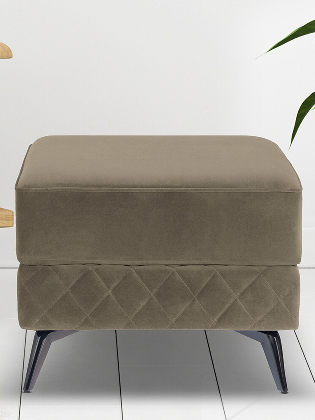 Duroflex Brown Wooden Square Ottomans