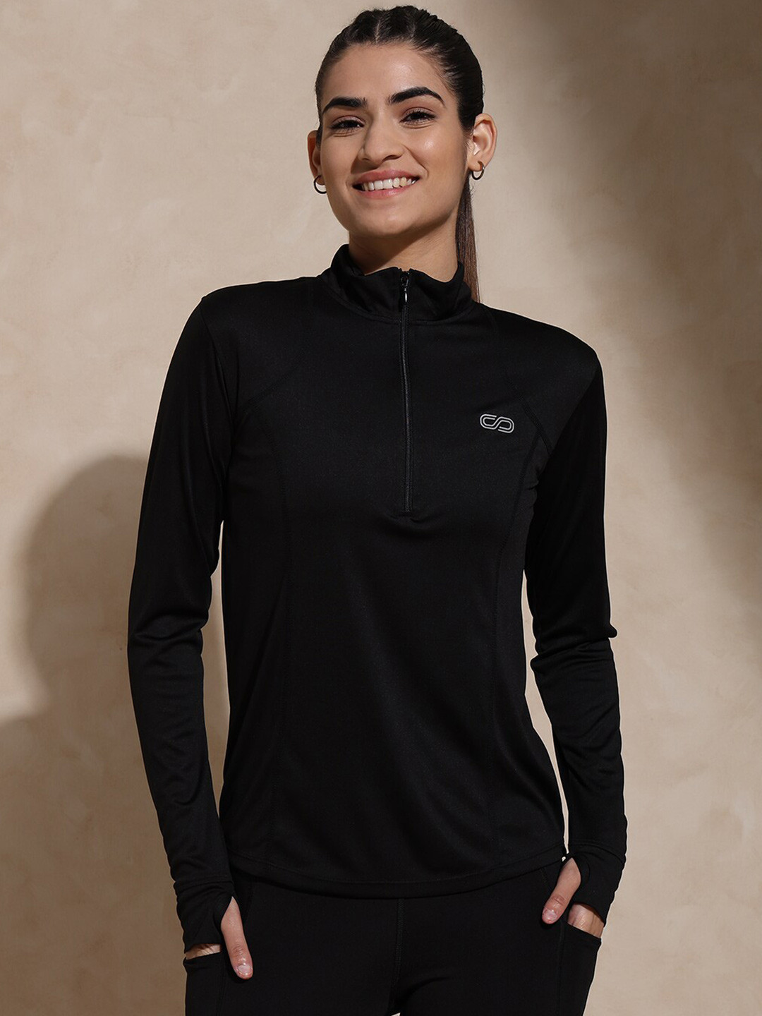 Silvertraq High Neck Moisture Wicking Gym T-shirt