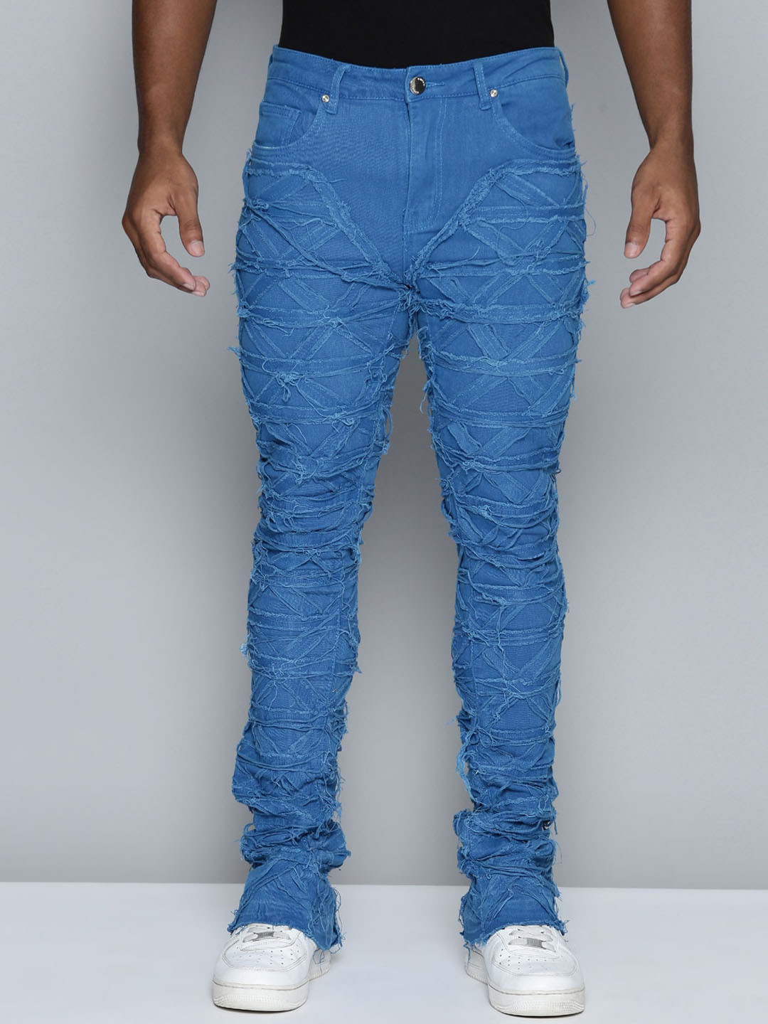 WAIMEA Men Hollywood Low Distress Light Fade Stretchable Jeans