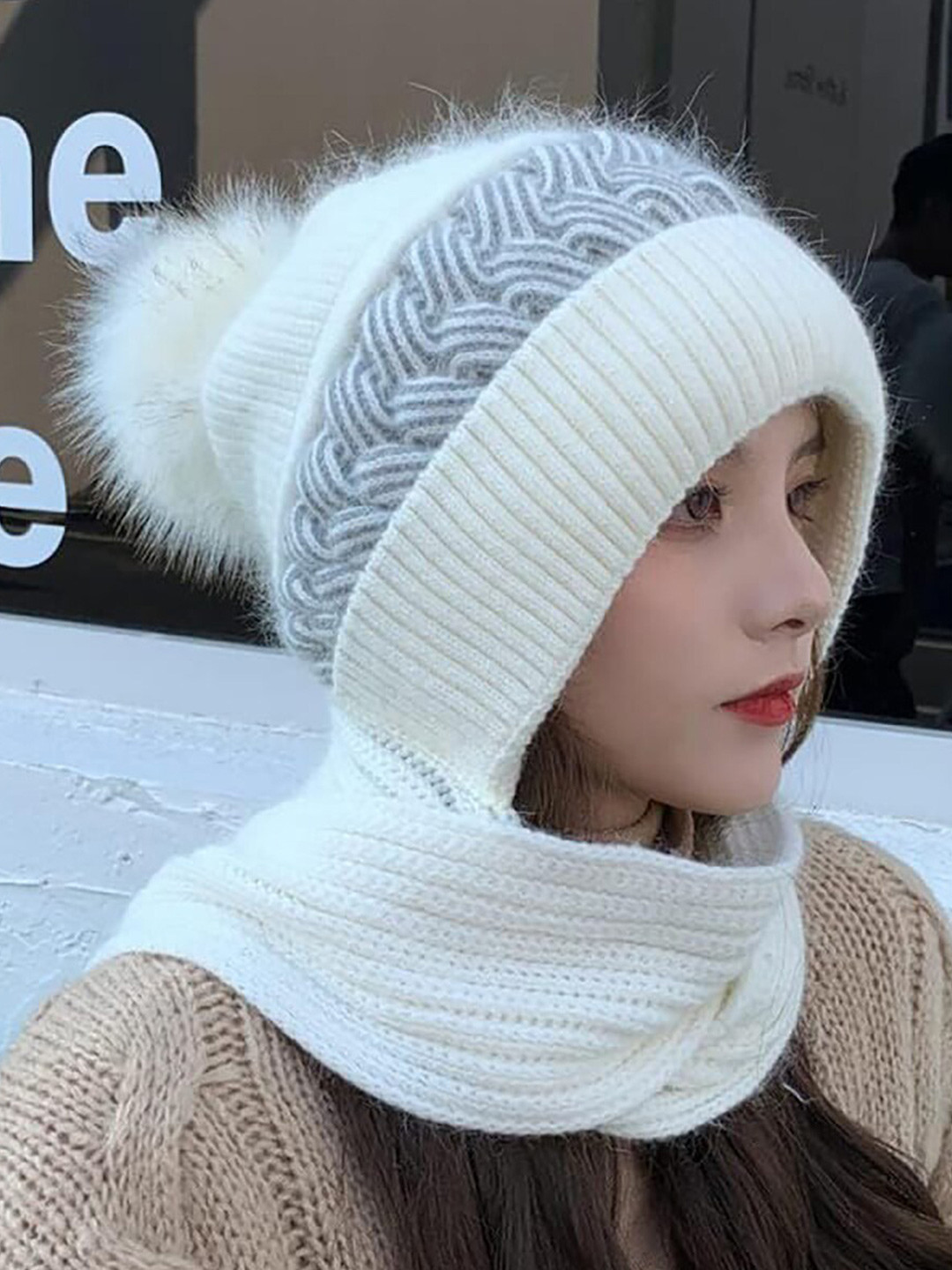 SYGA Self Design Woollen Beanie
