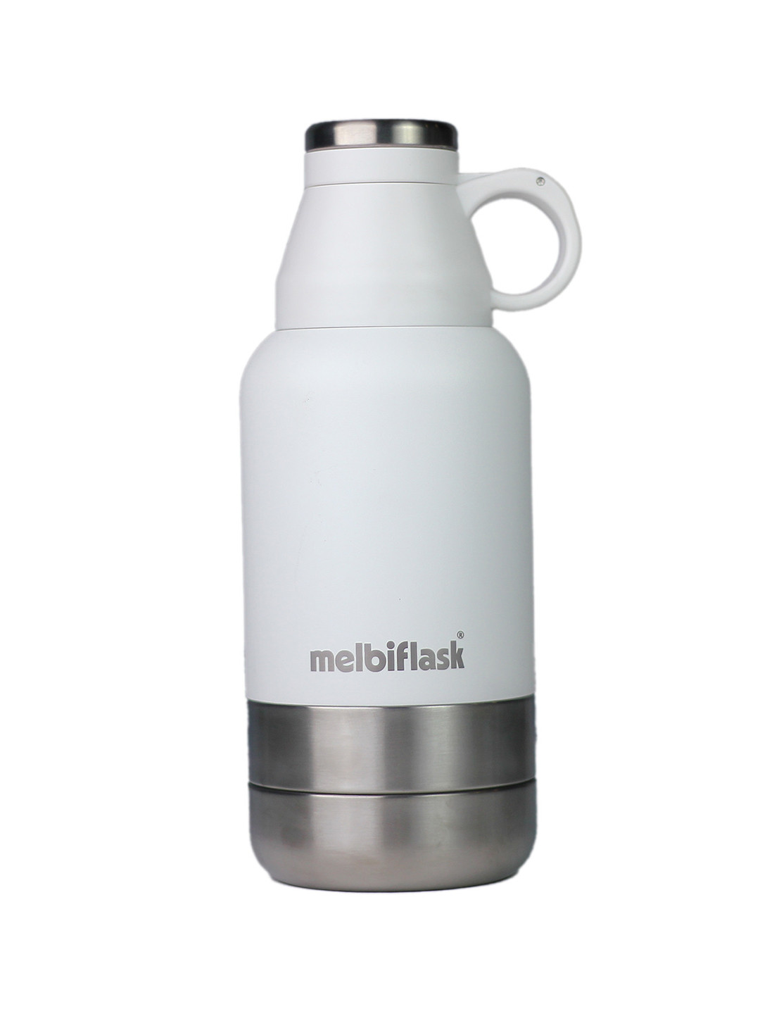 MELBIFY White Solid Stainless Steel Double Wall Vacuum Flask - 1L