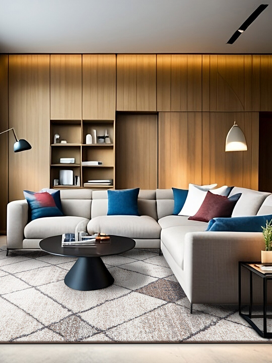 Sapana Carpet-Mats Brown and Beige Geometric Regular Carpets