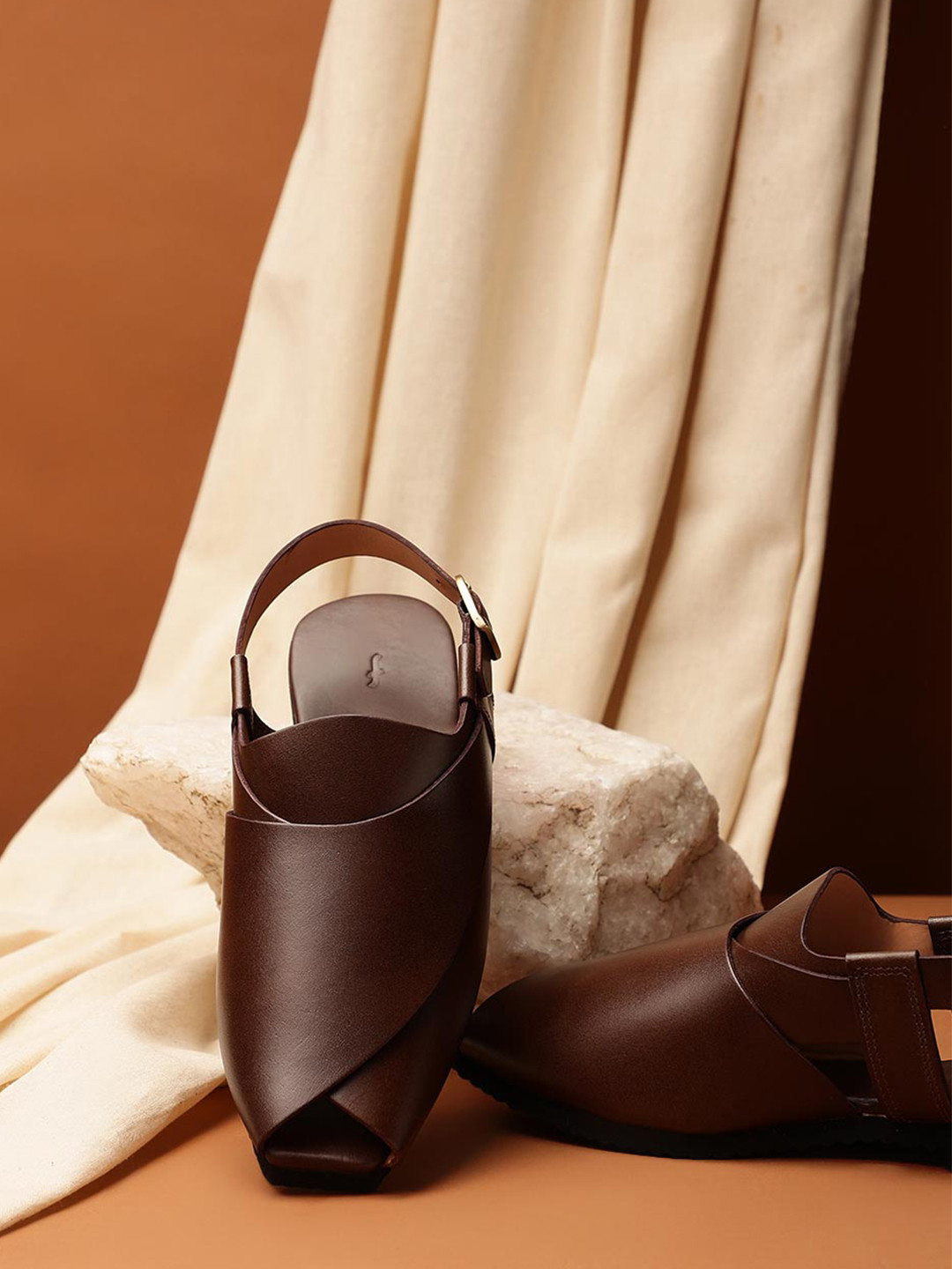 Fabindia Men Leather Shoe-Style Sandals