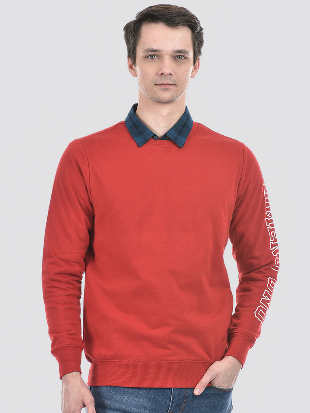 Numero Uno Round Neck Long Sleeves Pullover Men Sweatshirt