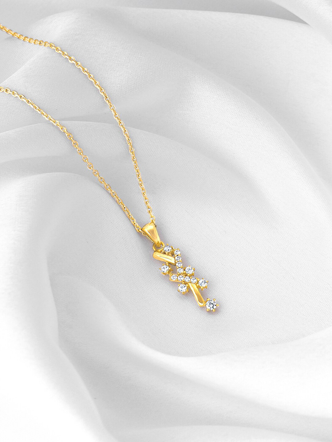 GIVA 925 Sterling Silver Gold-Plated Contemporary Pendants with Chains