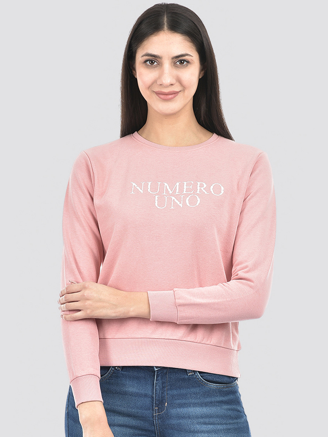 Numero Uno Typography Printed Long Sleeves Pullover