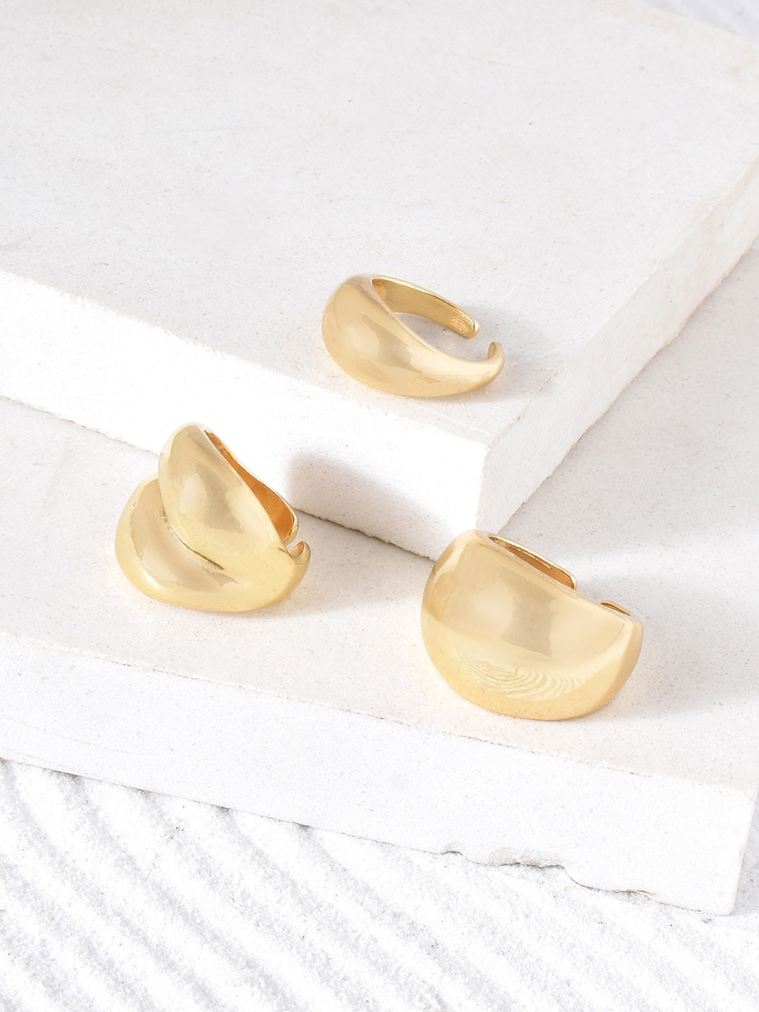 JOKER & WITCH Set Of 3 Gold Plated Finger Rings