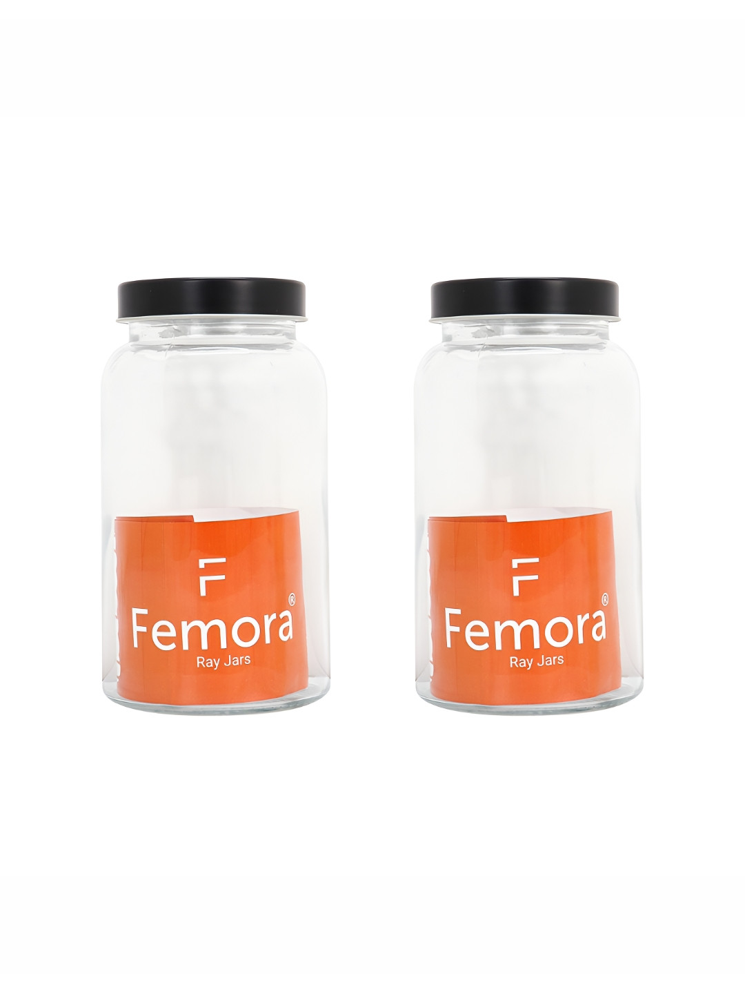 Femora Transparent 2 Pieces Borosilicate Glass Dishwasher Safe Food Containers 1.5 L Each
