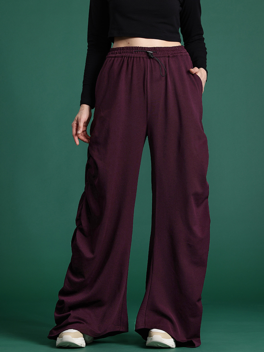 DressBerry Women Ruched Parachute Pants