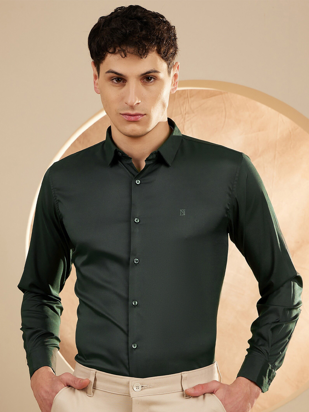 DENNISON Men Satin Wrinkle Free Shirt