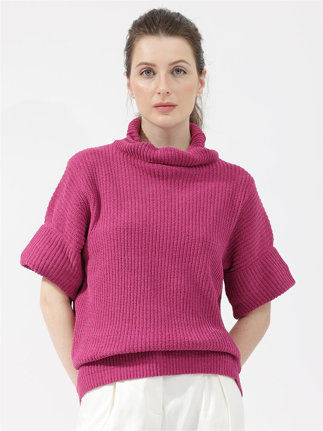 RAREISM Striped Cowl Neck Pullover