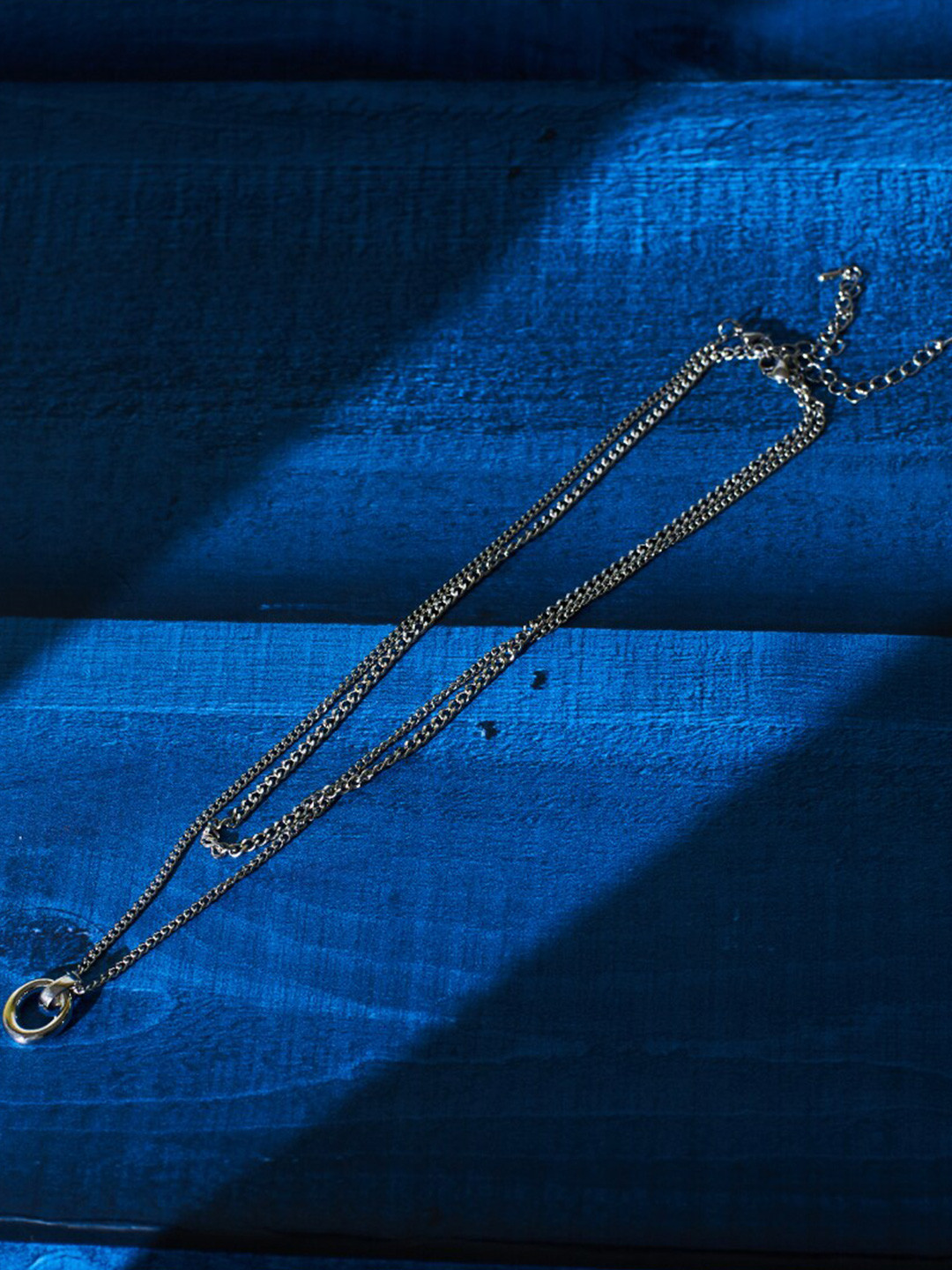 SALTY Men Stainless Steel Trend Blend Silver Layered Chain