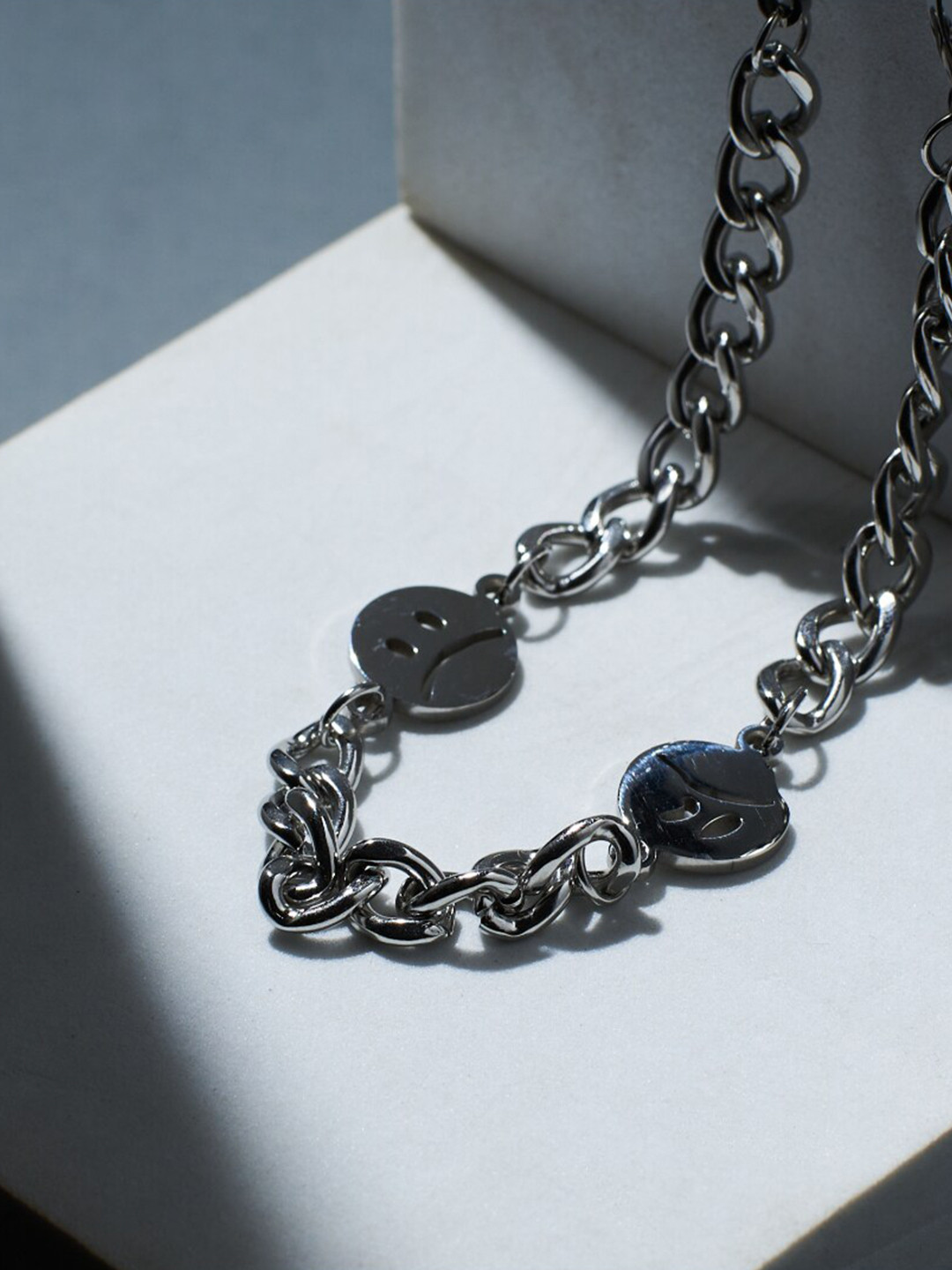 SALTY Men Stainless Steel Reversible Mood Stones Chain