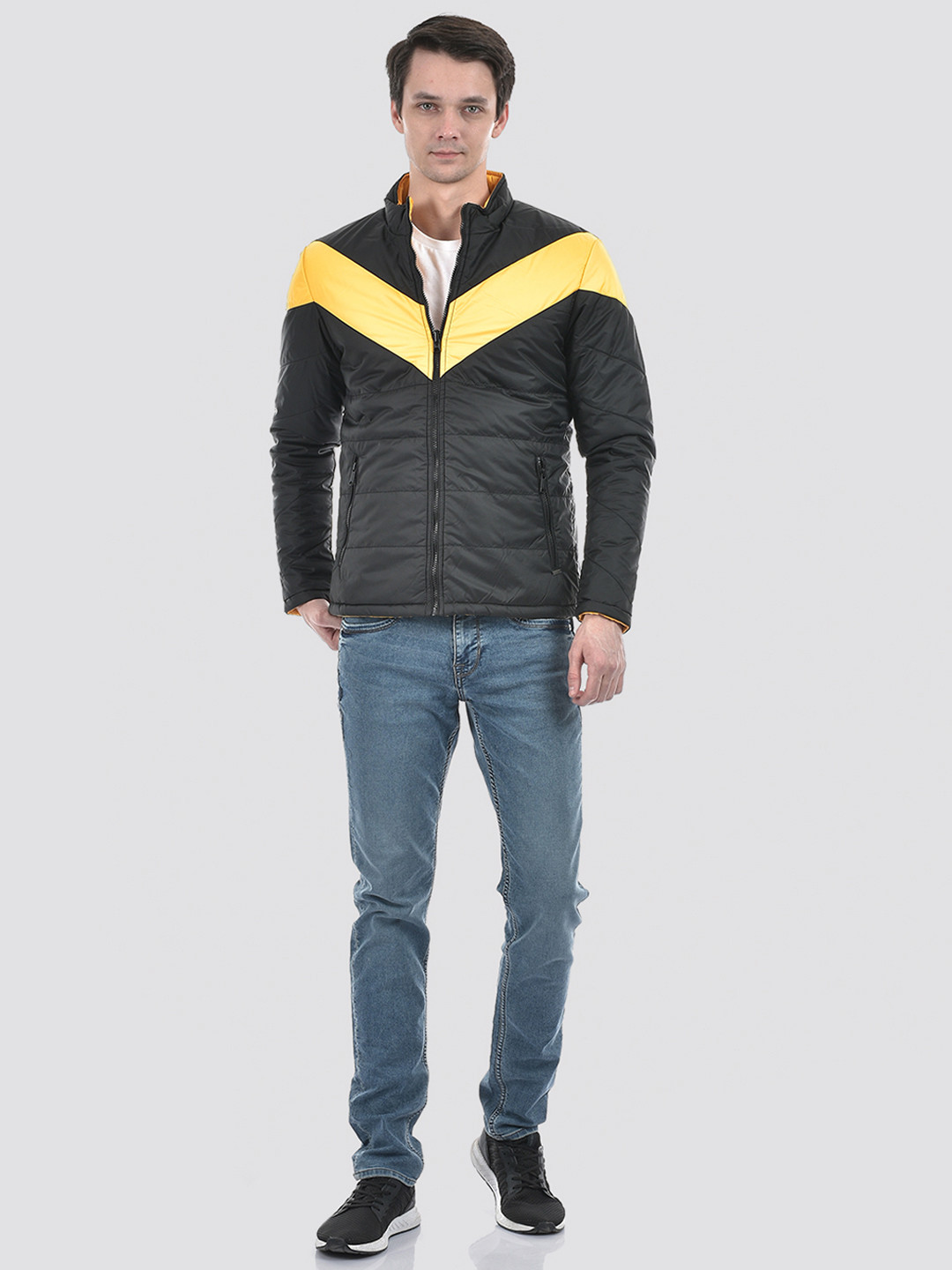 Numero Uno Mock Collar Lightweight Reversible Puffer Jacket