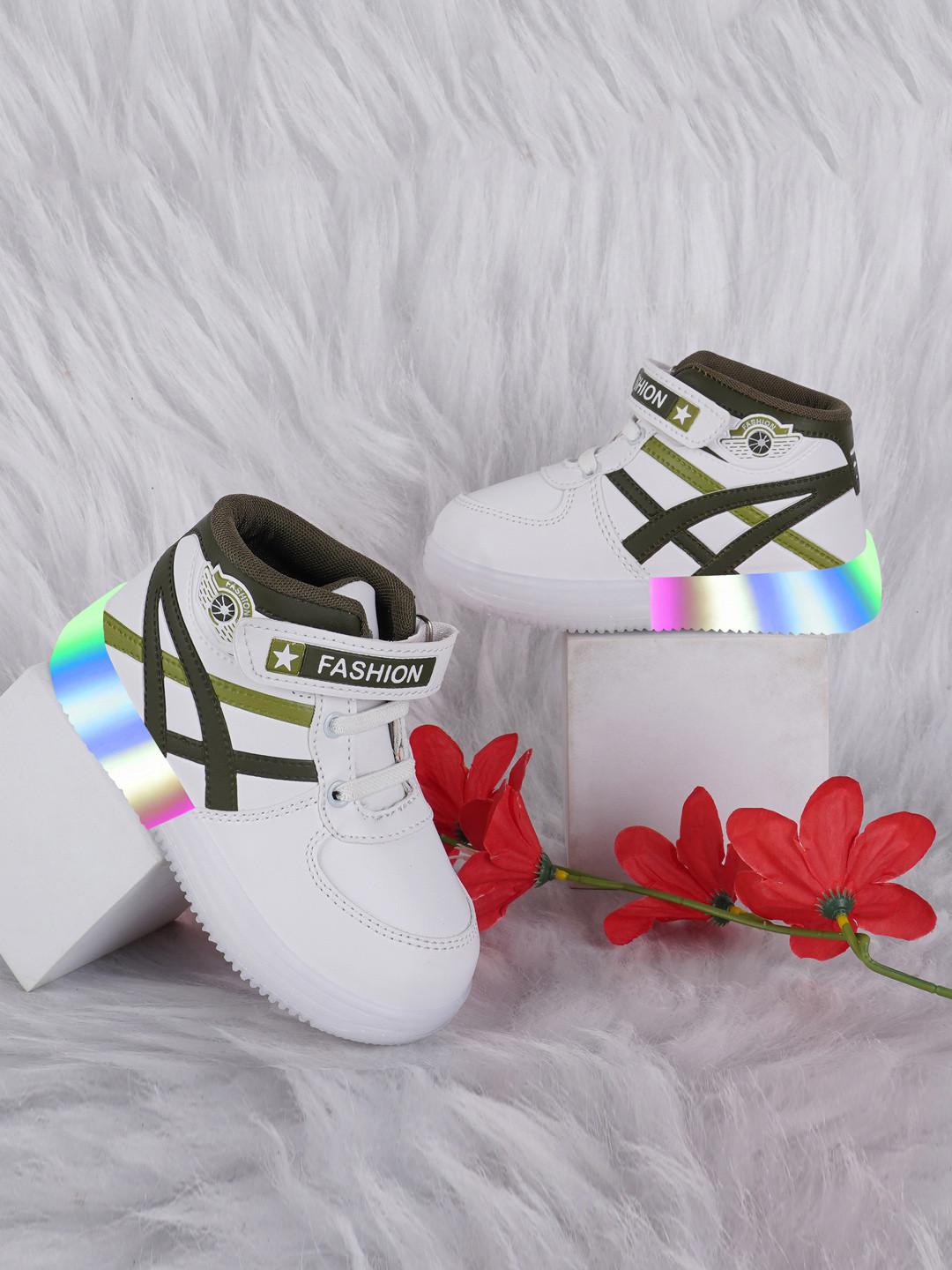 BAESD Kids LED Velcro Sneakers