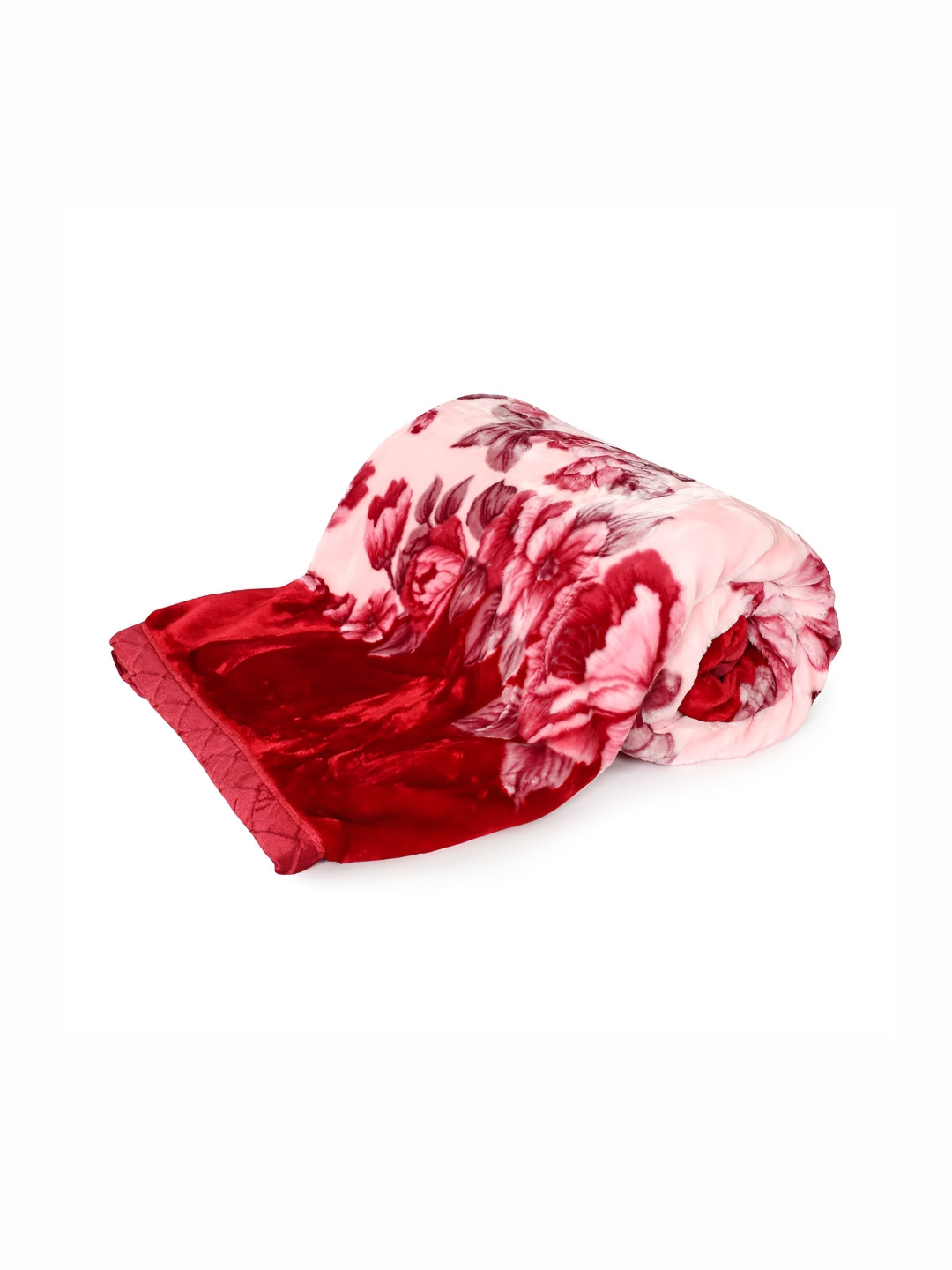 Signature Red & Pink Floral Heavy Winter 450 GSM Double Bed Blanket