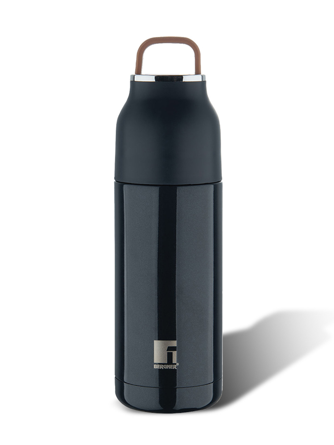 BERGNER Walking Black Solid Stainless Steel Double Wall Vacuum Flask - 350ml