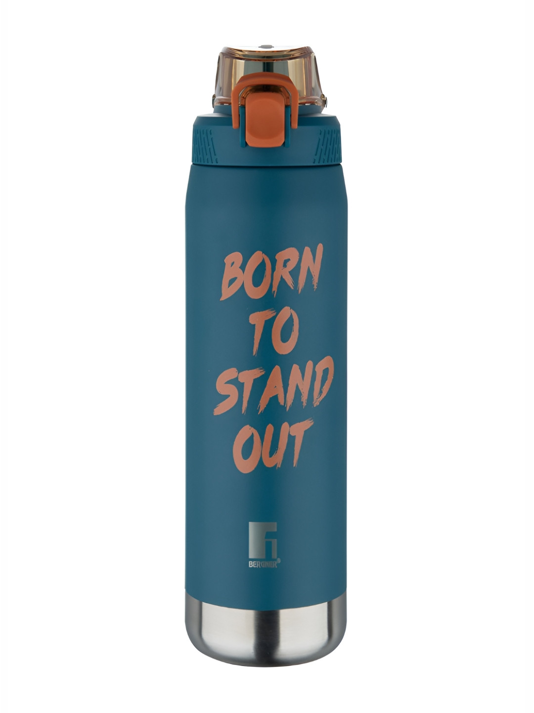 BERGNER Blue Conversational Stainless Steel Double Wall Vacuum Flask - 1.1L