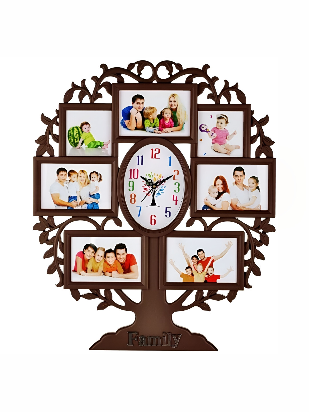 Attractionz Orange & White Oval Shape Contemporary Wall Clock