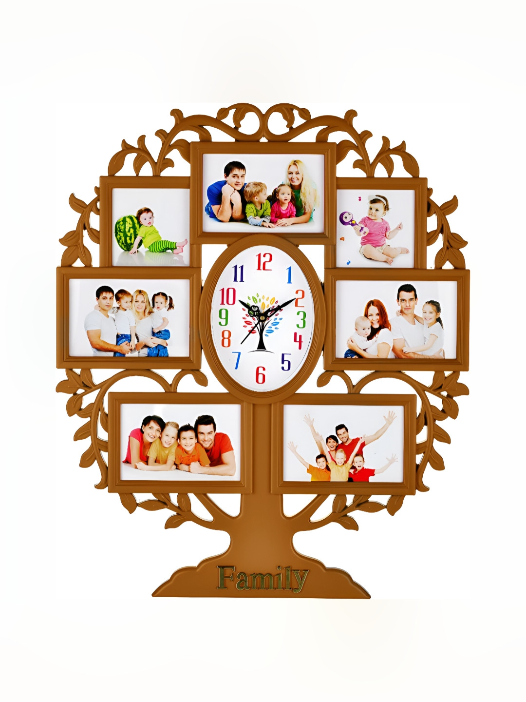 Attractionz Beige & White Round Shape Contemporary Wall Clock