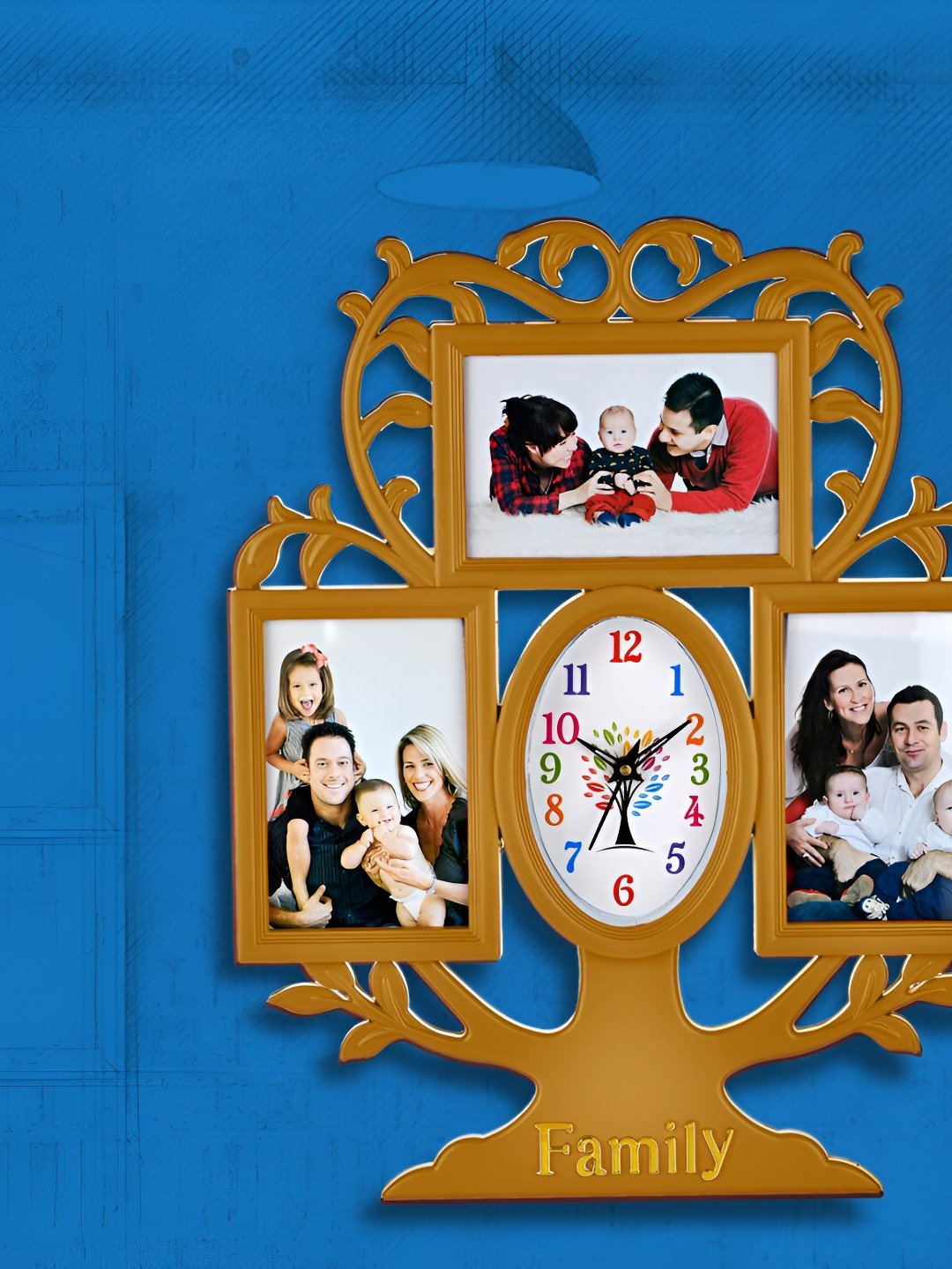 Attractionz Beige Oval Textured Analogue Contemporary Wall Clock