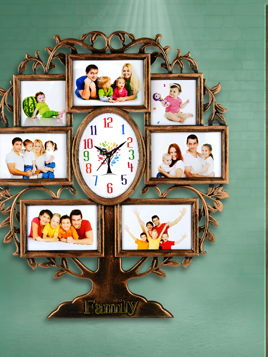 Attractionz Brown & White Oval Shape Contemporary Wall Clock