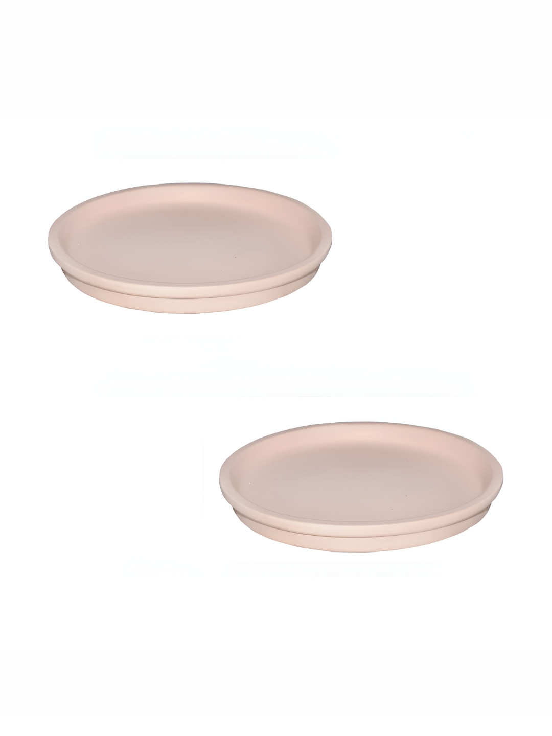 LASAKI 2 Pieces Pink Round Ceramic Plates