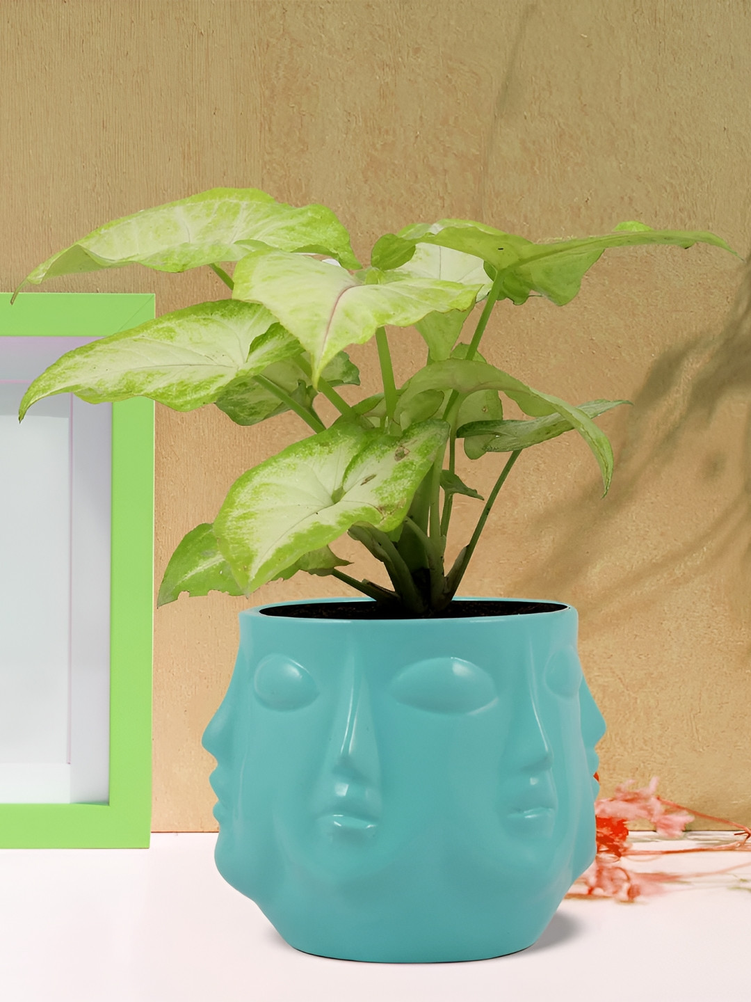 LASAKI Aqua Blue Buddha Ceramic Planter
