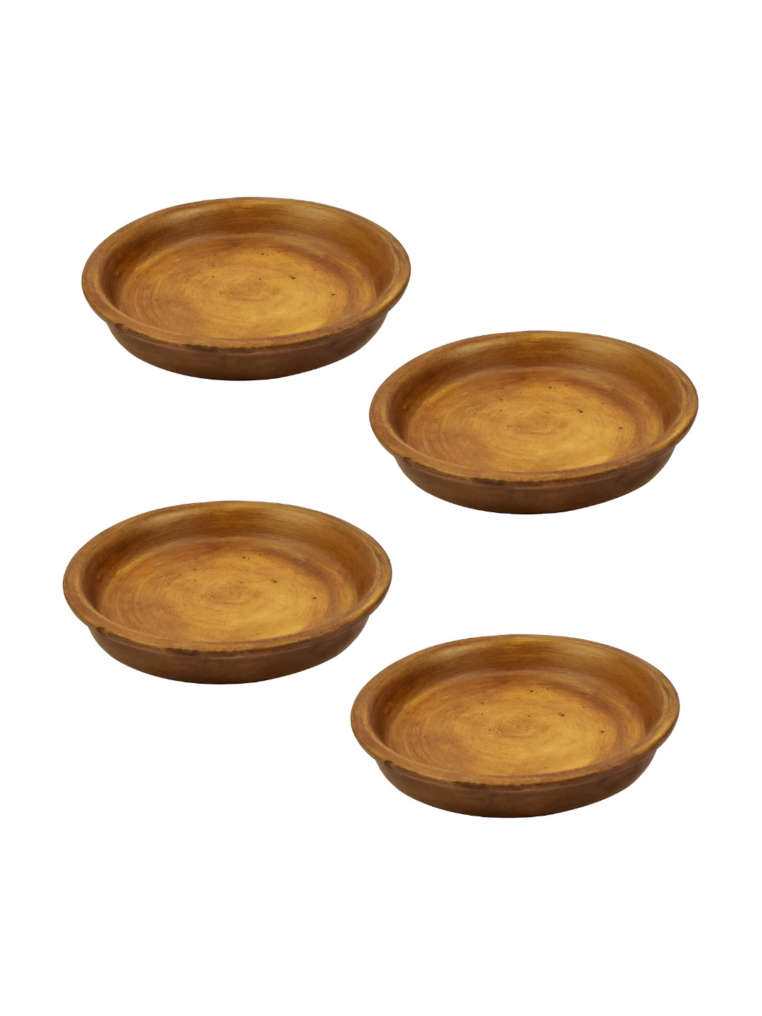 LASAKI Brown 4 Pieces Round Ceramic Pot Holders