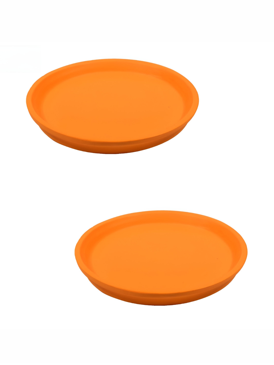 LASAKI Orange 2Pcs Ceramic Round Planters