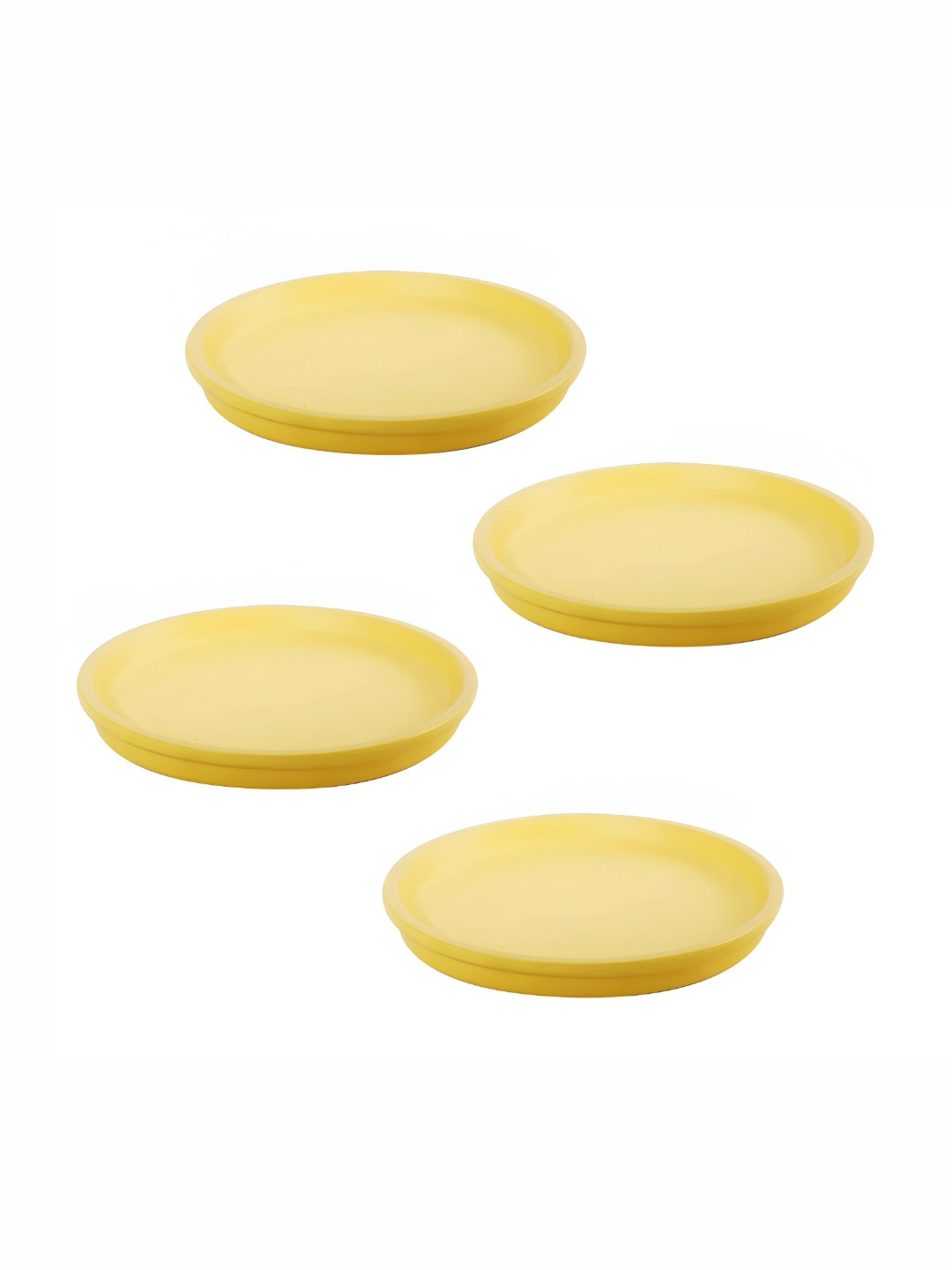 LASAKI 4 Pieces Yellow Ceramic Round Planters