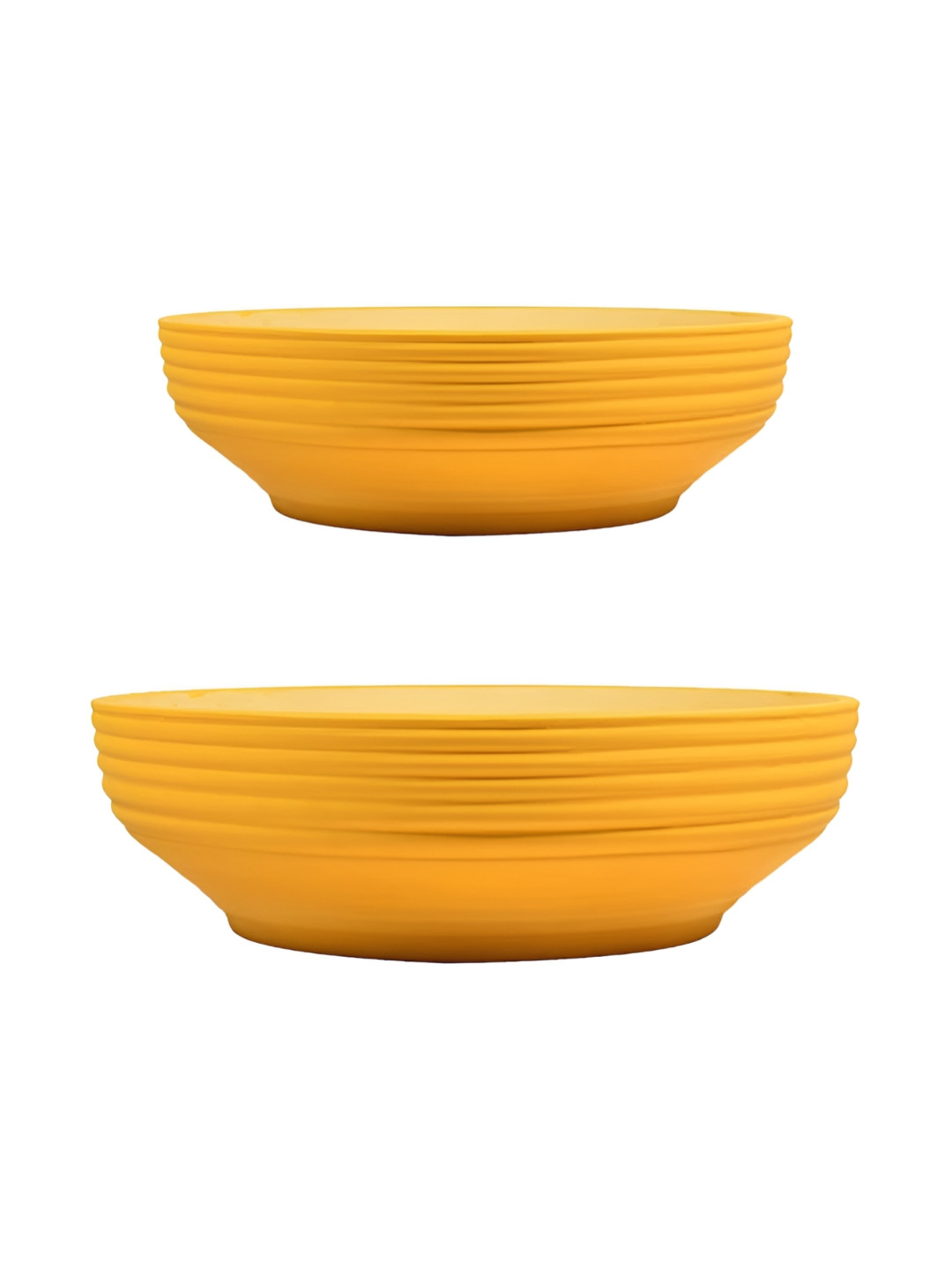 LASAKI Camry Saffron Yellow 2 Pieces Textured Ceramic Planters