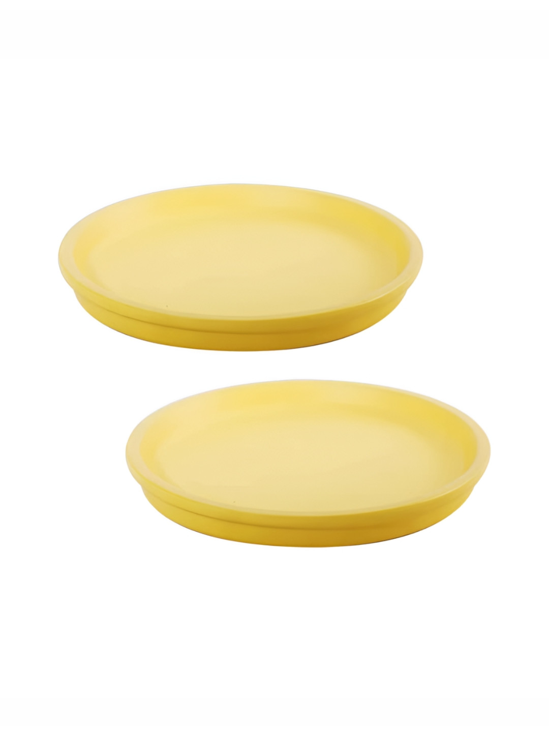 LASAKI Yellow 2Pcs Ceramic Round Planters