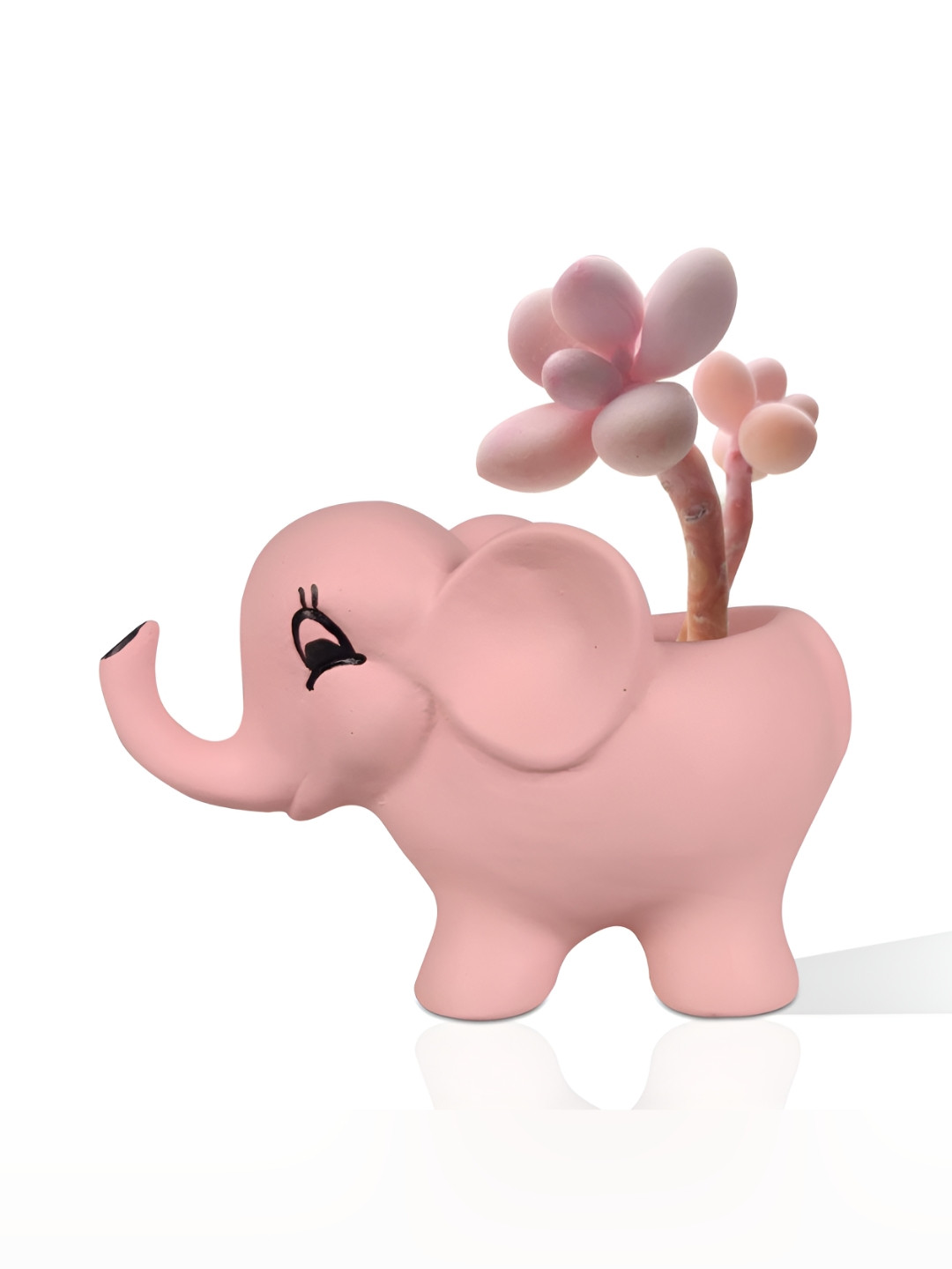 LASAKI Pink Ceramic Elephant Planter