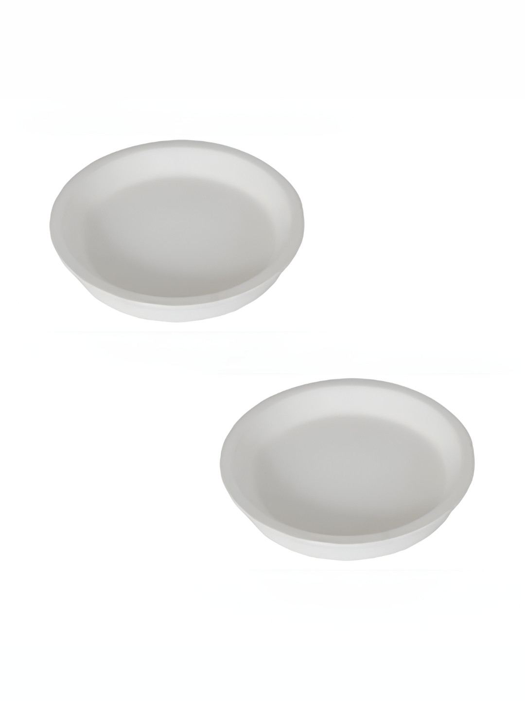 LASAKI White 2 Pieces Ceramic Planter Trays