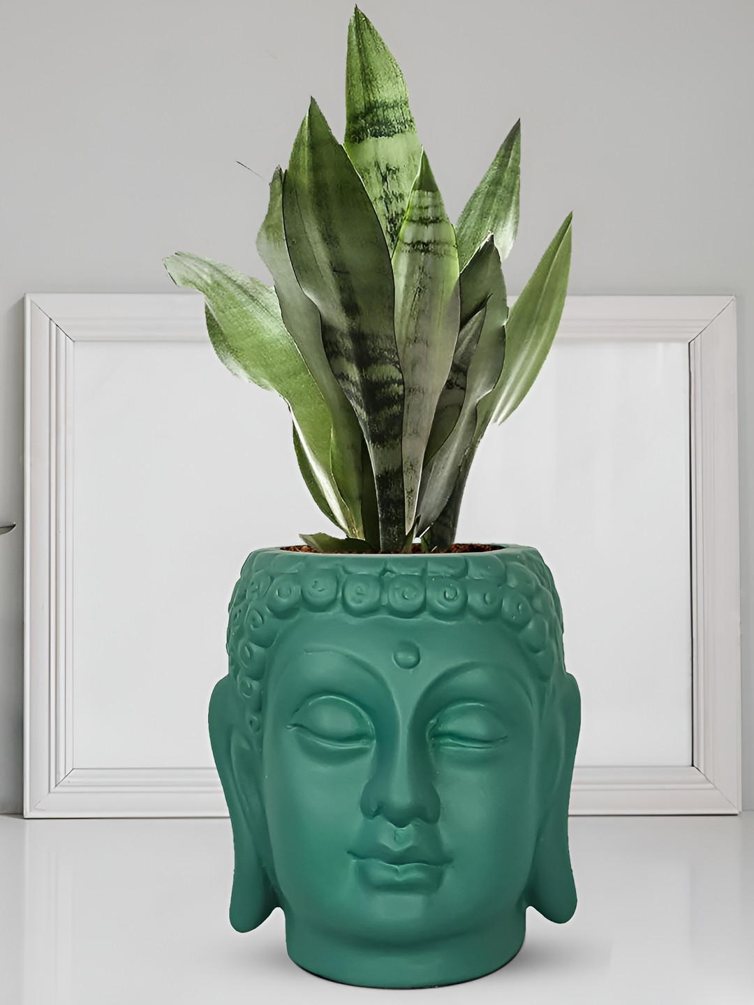 LASAKI Green Buddha Textured Ceramic Planter