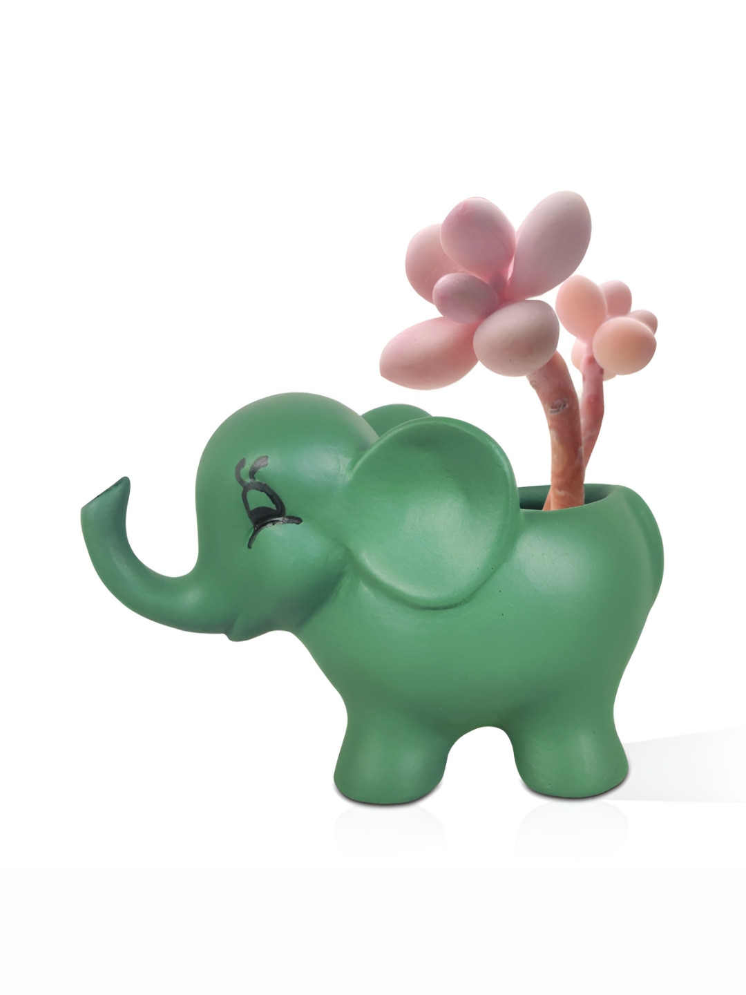 LASAKI Green Elephant Shaped Ceramic Planter