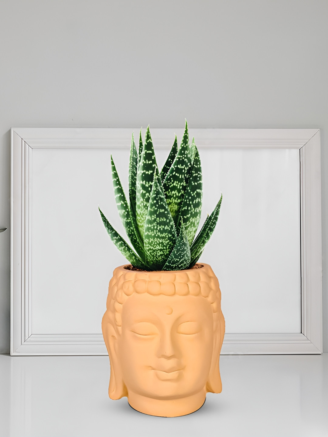 LASAKI Yellow Buddha Textured Ceramic Planter