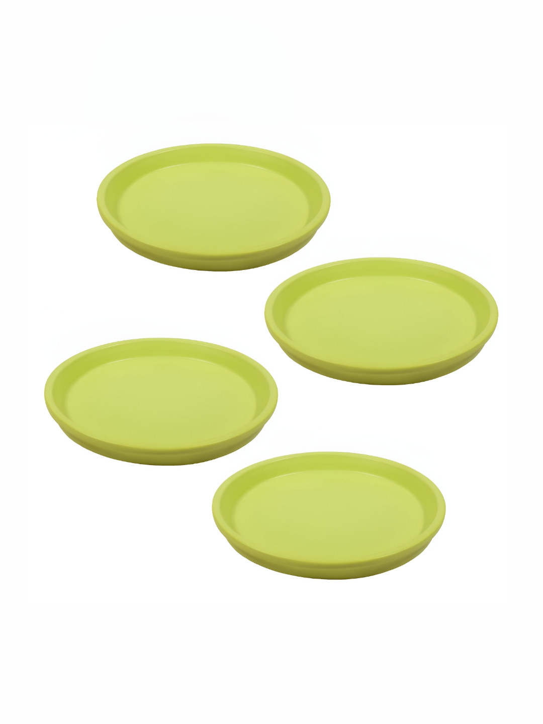 LASAKI 4 Pieces Lime Green Round Truffle Ceramic Pot Trays