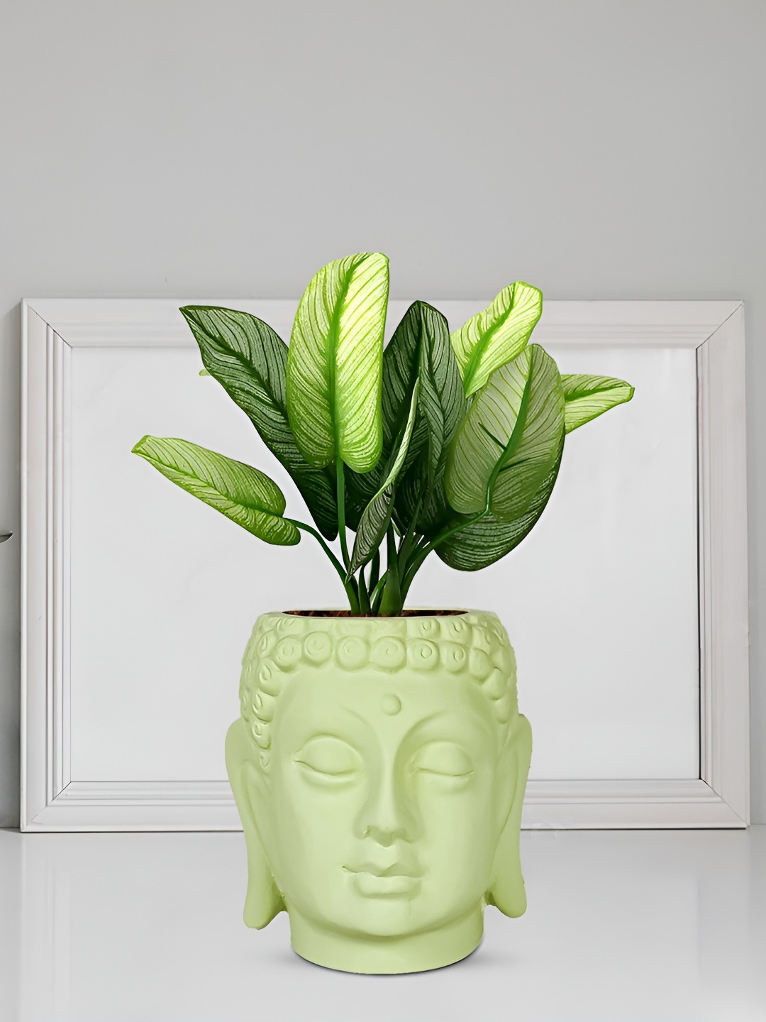 LASAKI Lime Green Textured Ceramic Planter