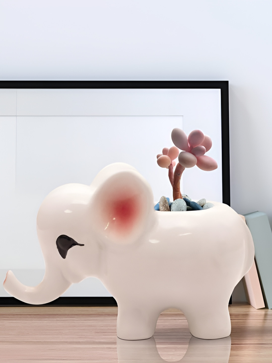 LASAKI Jumbo White Textured Ceramic Planter