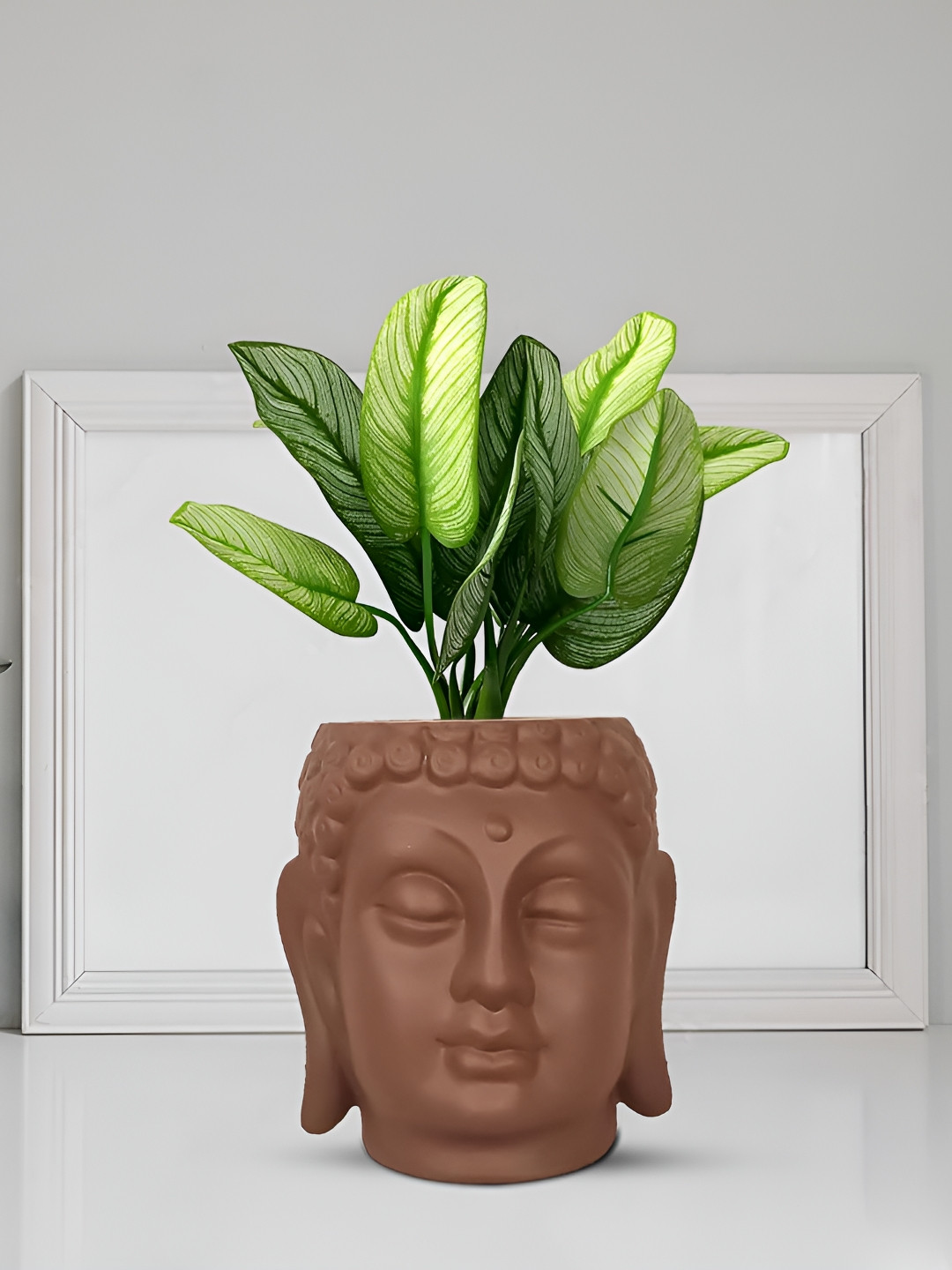 LASAKI Brown Textured Ceramic Planter Holder