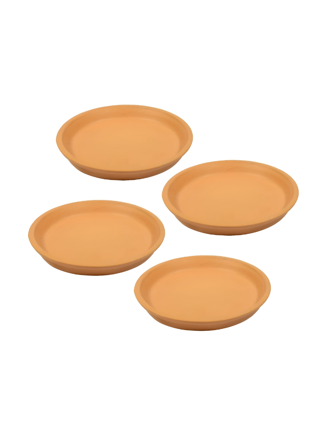 LASAKI 4 Pieces Orange Round Truffle Ceramic Pot Trays